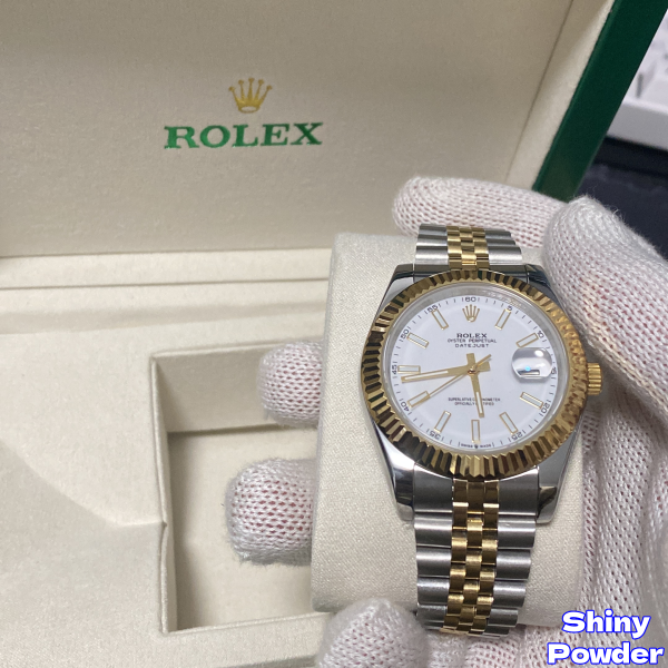 Rolex Datejust Gold/White Index Dial – Premium Replica - Image 2