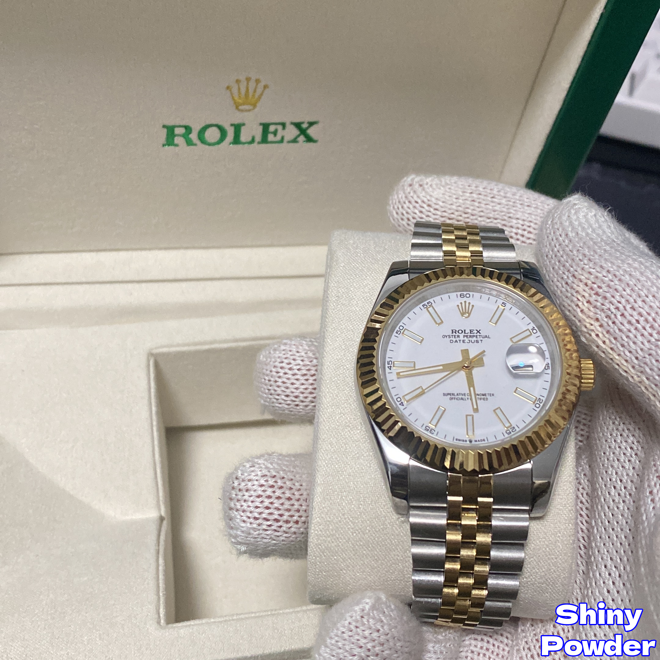 Rolex Datejust Gold/White Index Dial – Premium Replica